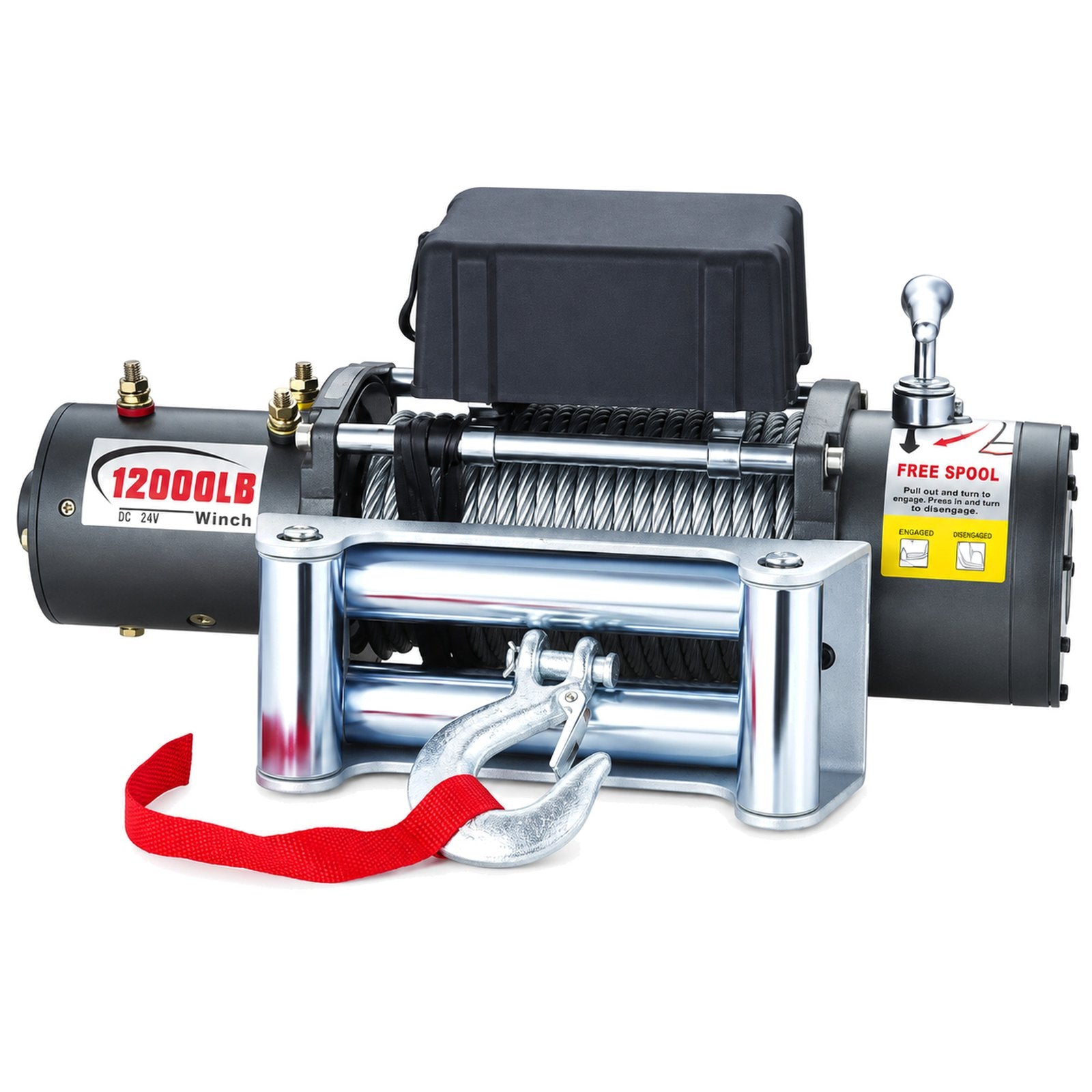 DD 12000LB (24V) Recovery Electric Winch Wireless Remote Trailer 4WD SUV Jeep
