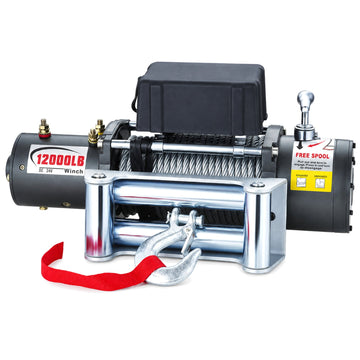 DD 12000LB (24V) Recovery Electric Winch Wireless Remote Trailer 4WD SUV Jeep