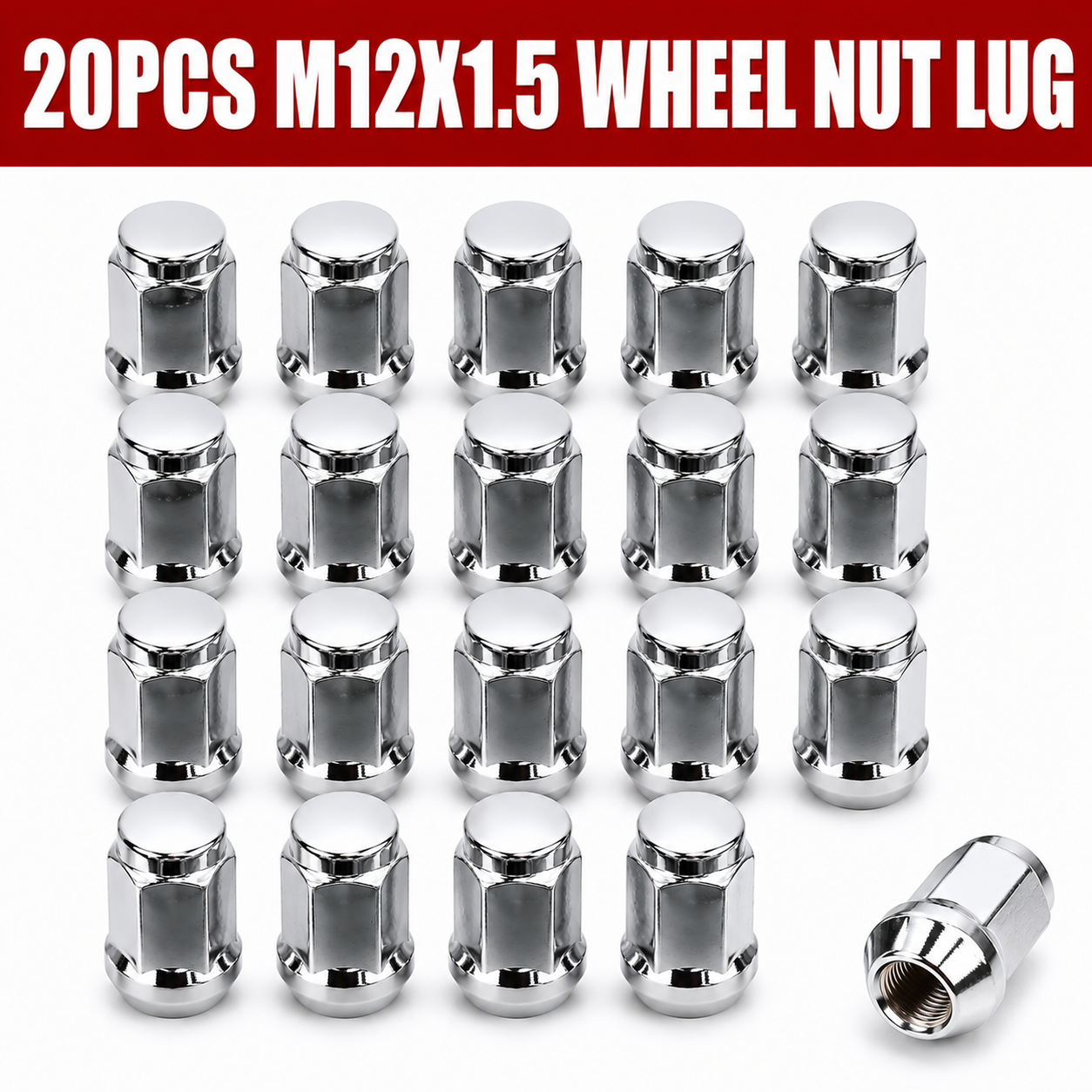 20x M12x1.5 Chrome Wheel Lug Nuts For Commodore VT VX VY VZ Triton Navara Ranger