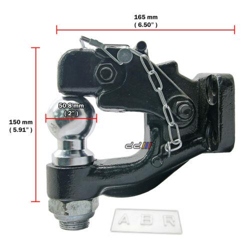 8 Ton 2" Ball Combo Heavy Duty Tow Pintle Hook Hitch Towing 4WD Truck Trailer