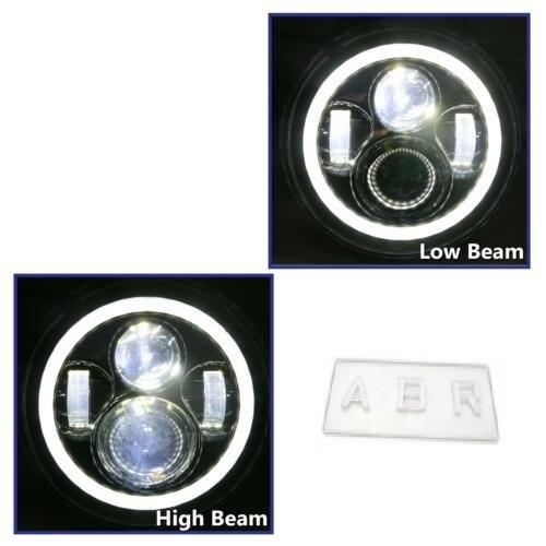 2x 7 Inch 40W Round CREE LED Projector Angel Eye Headlight For Wrangler JK/TJ/CJ