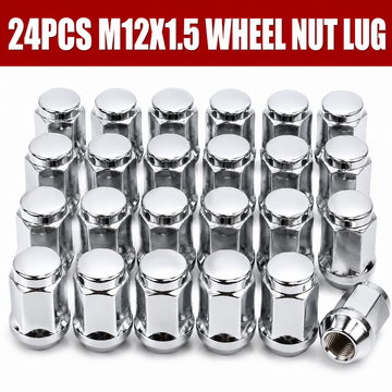 24x M12x1.5 Chrome Wheel Lug Nuts For Prado LandCruiser D-MAX Colorado Triton