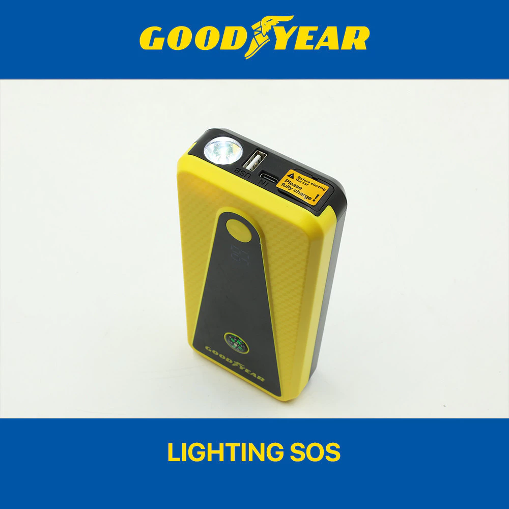 Goodyear Jump Starter Powerbank with LED Screen for Car Emergency Startup Easy to Use Built in LED Portable