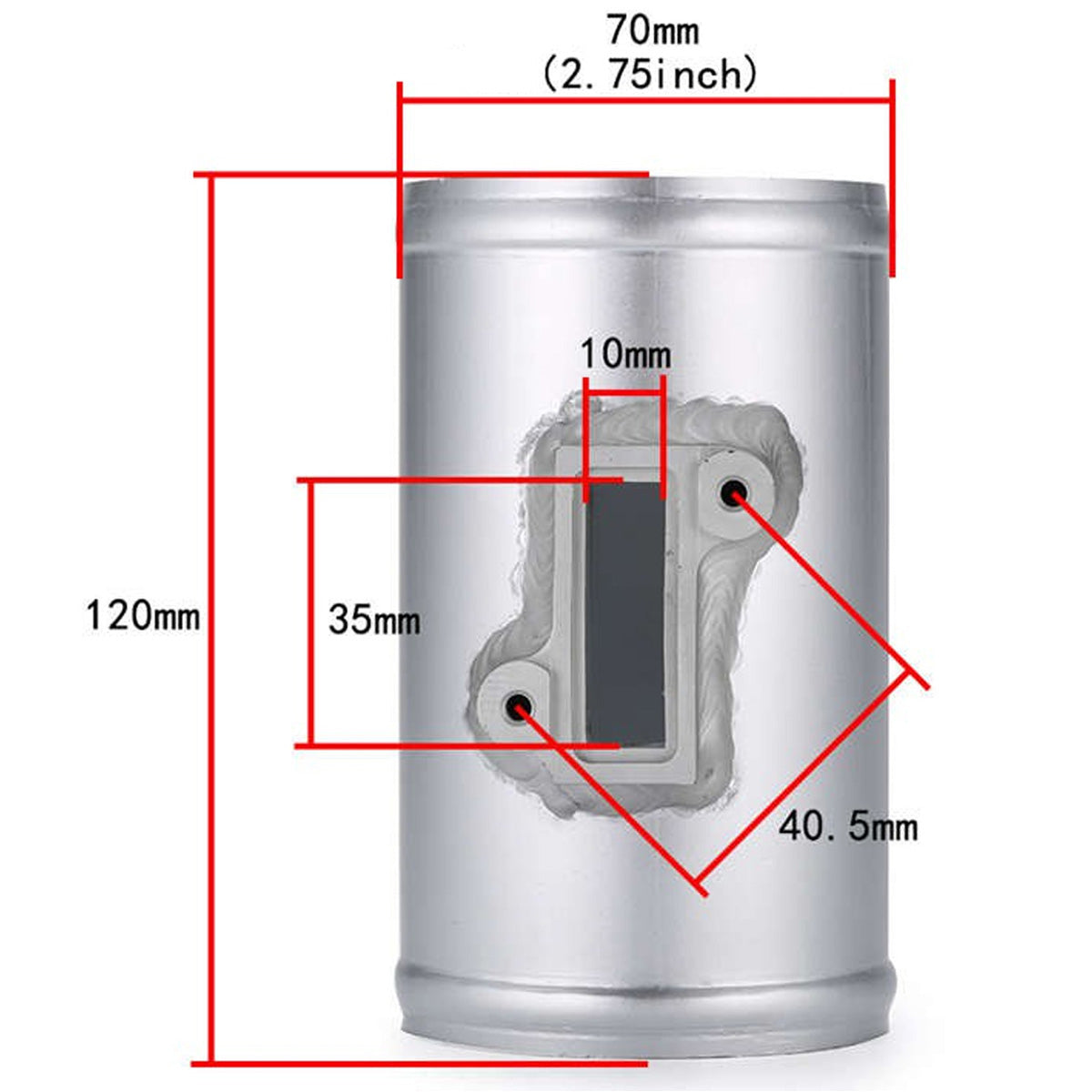 70mm Aluminium MAF Mass Air Flow Sensor Adapter For Universal Forment