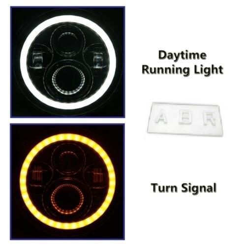 2x 7 Inch 40W Round CREE LED Projector Angel Eye Headlight For Wrangler JK/TJ/CJ