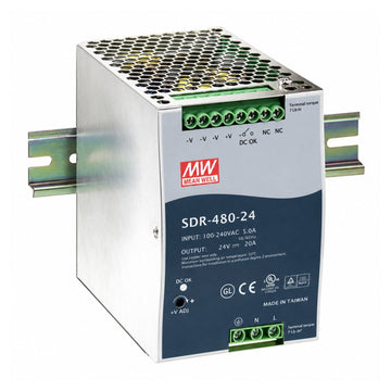 Mean Well SDR-480-24 24V 20A 480W Slim DIN Rail Power Supply with PFC Function