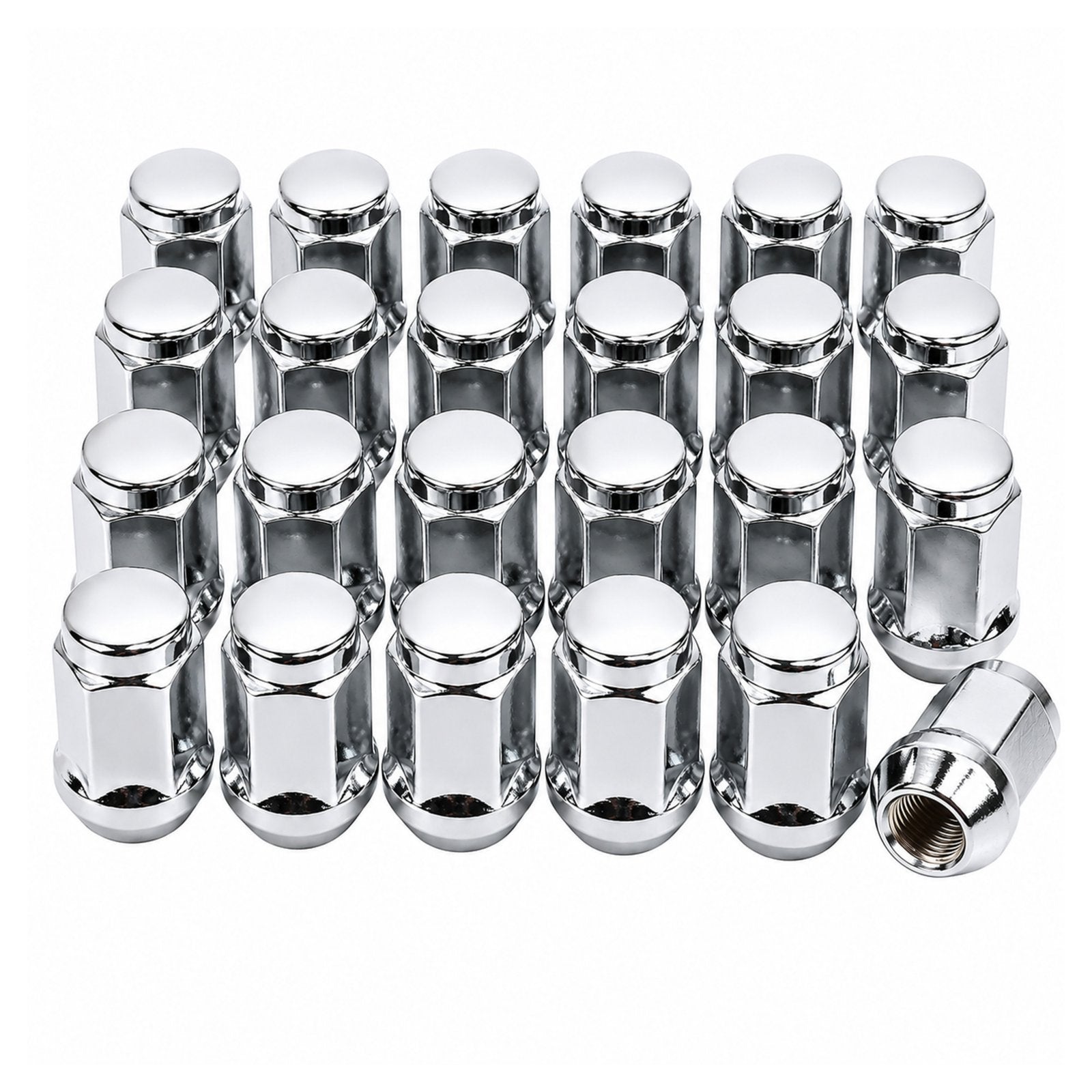 24x M12x1.5 Chrome Wheel Lug Nuts For Prado LandCruiser D-MAX Colorado Triton