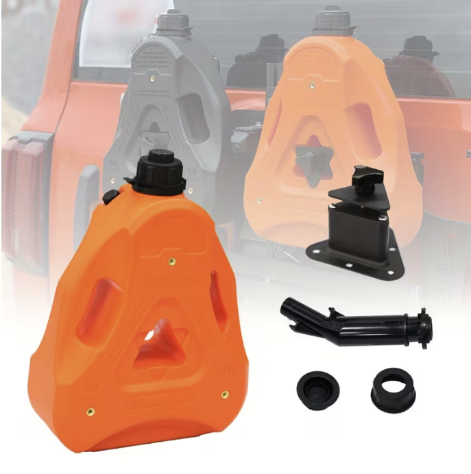 1.6 Gallon/6L Portable Fuel Tank Adjustable Flow Rate w/Spout & Bracket Off-Road