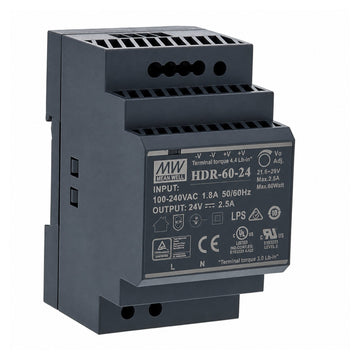 Mean Well MW HDR-60-24 60W 24V 2.5A Single Output Switching Power Supply