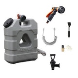 21L Portable Plastic Water Tank Camping With Tap & Shower & Manual Air Pump