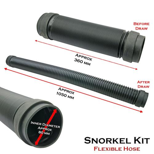 Universal Vehicle Snorkel Kit 36cm to 105cm Flexible Hose Joint Pipe Customize.
