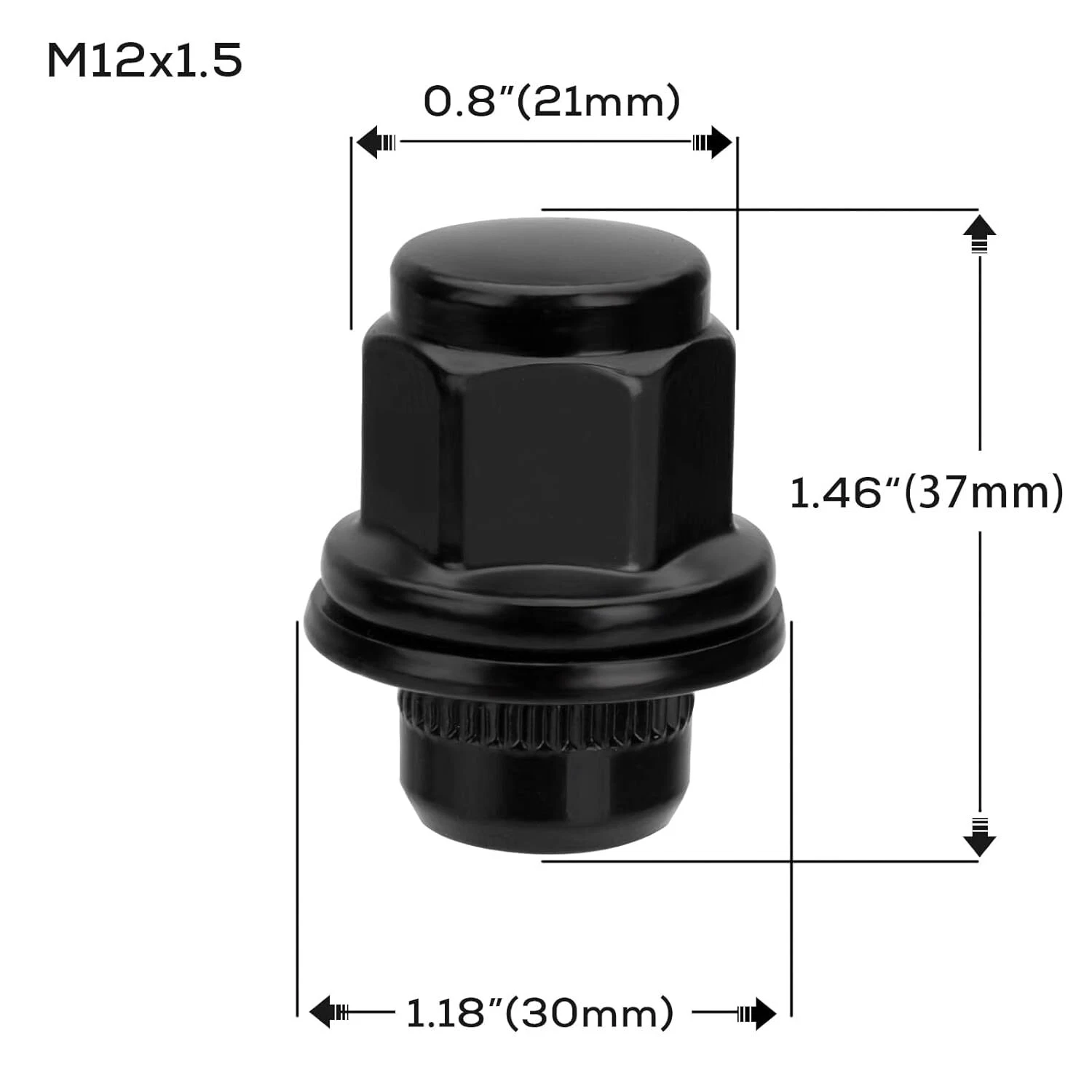 24x M12x1.5 Black Wheel Lug Nuts For TOYOTA HILUX SR SR5 2005-2025 Colorado