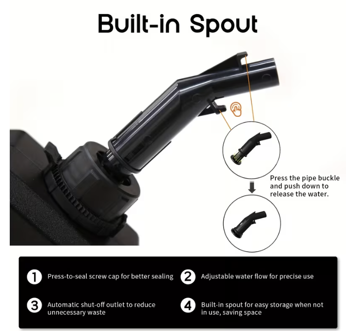 1.6 Gallon/6L Portable Fuel Tank Adjustable Flow Rate w/Spout & Bracket Off-Road