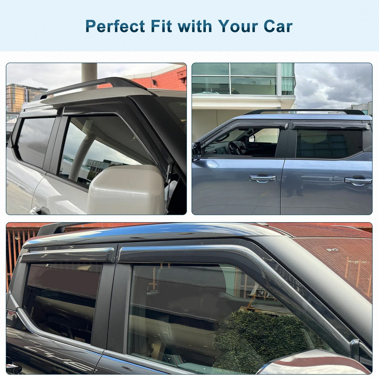 4Pcs Weathershields Weather Shields Window Visor For BYD Shark 6 2024-Onwards
