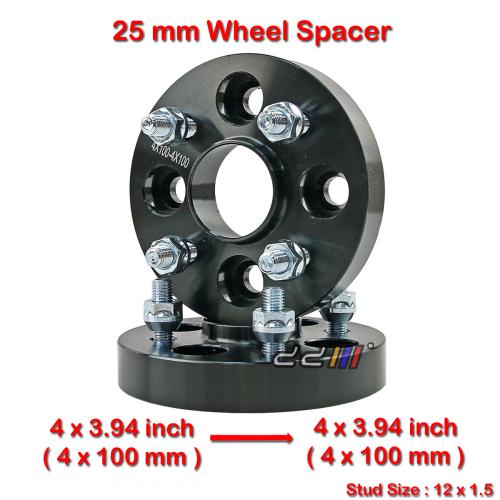 2x 25mm 12x1.5 4x100mm Hub Centric Wheel Spacer For Honda Civic Proton