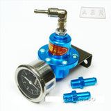 Adjustable High Fuel Pressure Regulator Oil Gauge Aluminum Alloy Race 0-140 PSI