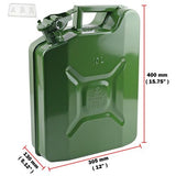 NEW Green 10L Steel Jerry Can w/ Pouring Spout Fuel/Petrol Jerry Tank Can #001