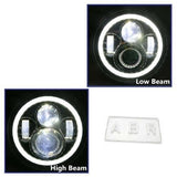 2x 7 Inch 40W Round CREE LED Projector Angel Eye Headlight For Wrangler JK/TJ/CJ