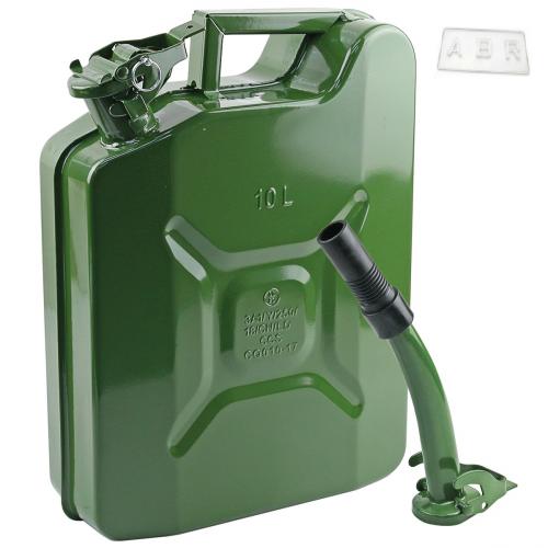 NEW Green 10L Steel Jerry Can w/ Pouring Spout Fuel/Petrol Jerry Tank Can #001